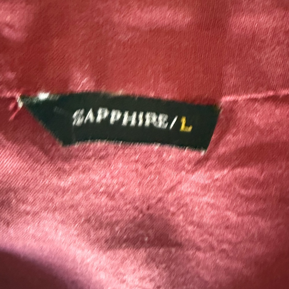 Sapphire Burgundy Cotton Tunic Top Gold Embroidery Long Sleeved‎ Dress - Picture 6 of 13
